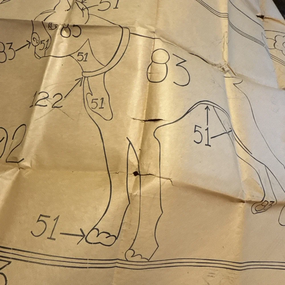 1940's Wonder Art Hooked Rug Boston Terrier Paper Pattern Dog 24X36 #363 READ!